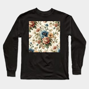 Vintage Flower Pattern Long Sleeve T-Shirt